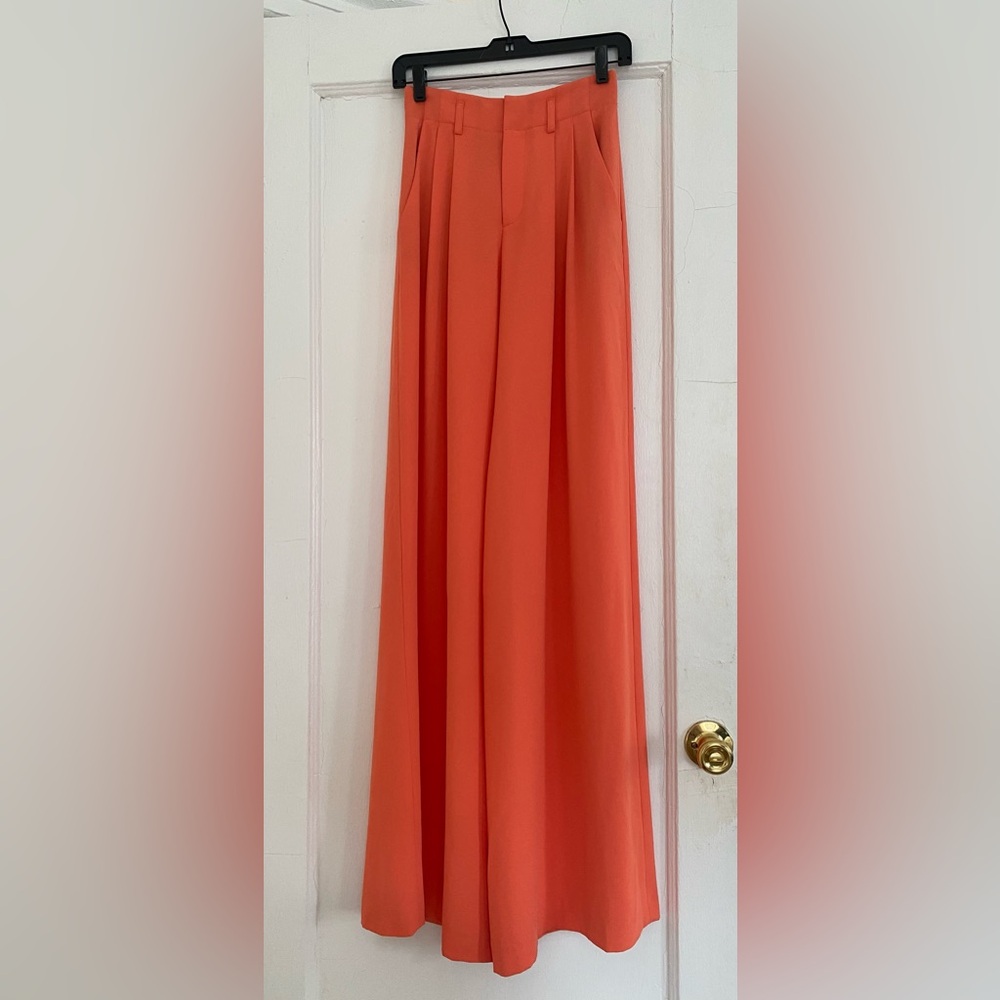 Alice + Olivia Orange Wide Leg Pant Sample